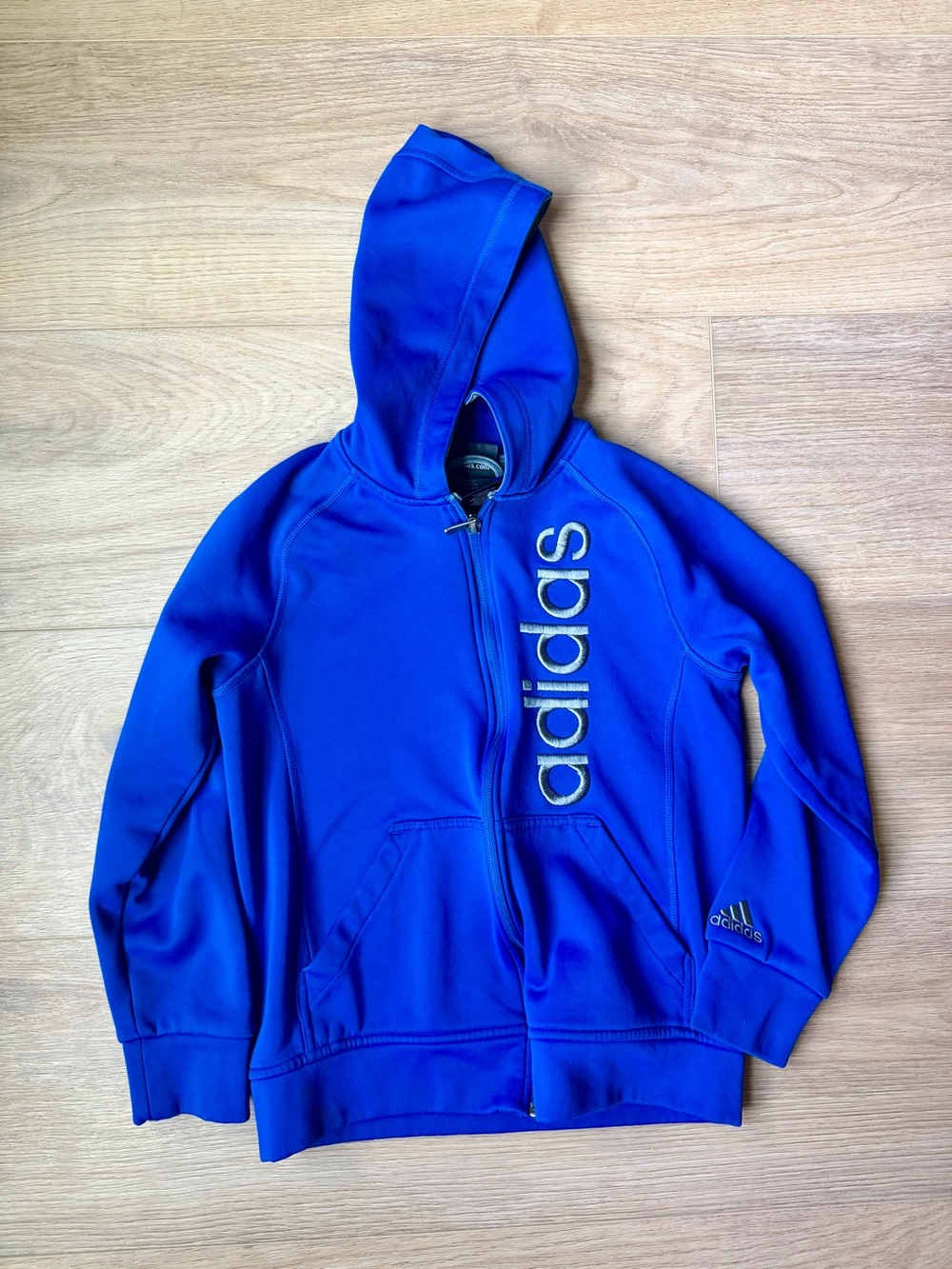 adidas Blue Kids Zip-Up Hoodie Jacket